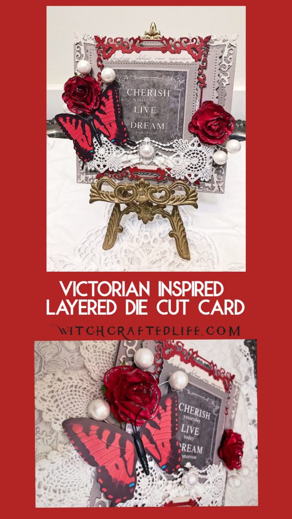 Victorian inspired layered die cut shabby elegant handmade card by Autumn Zenith