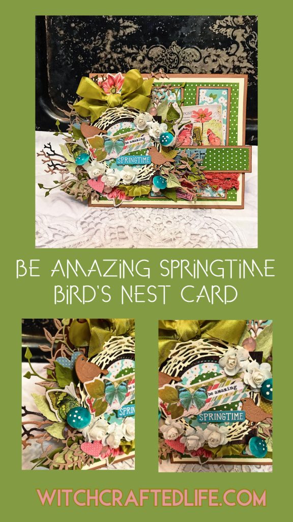 Shabby chic springtime bird's nest card by Autumn Zenith from WitchcraftedLife.com