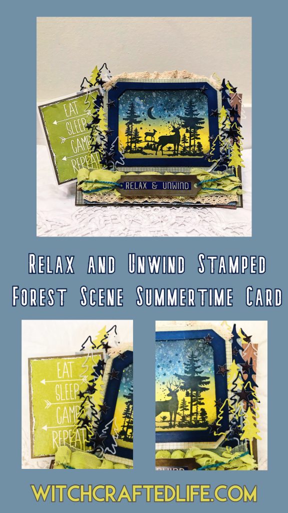 Ink blended woodland deer summertime card