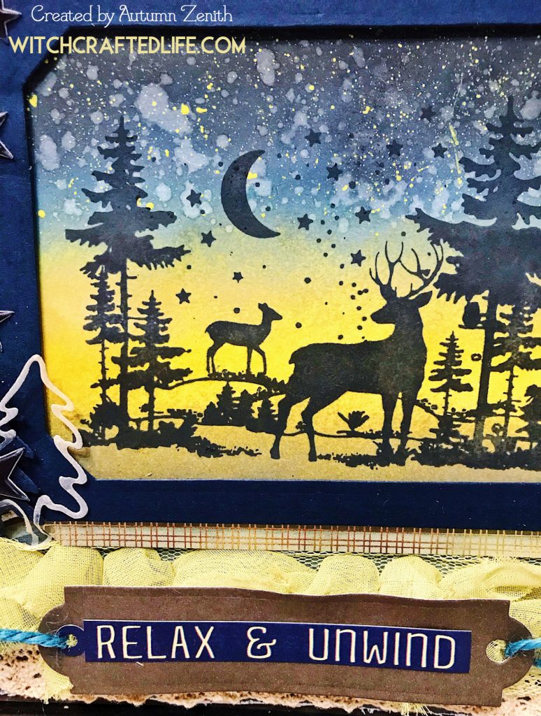 Handmade ink blended woodland deer summer card