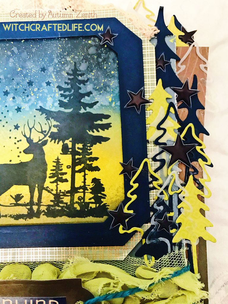 Handmade ink blended woodland deer summer card