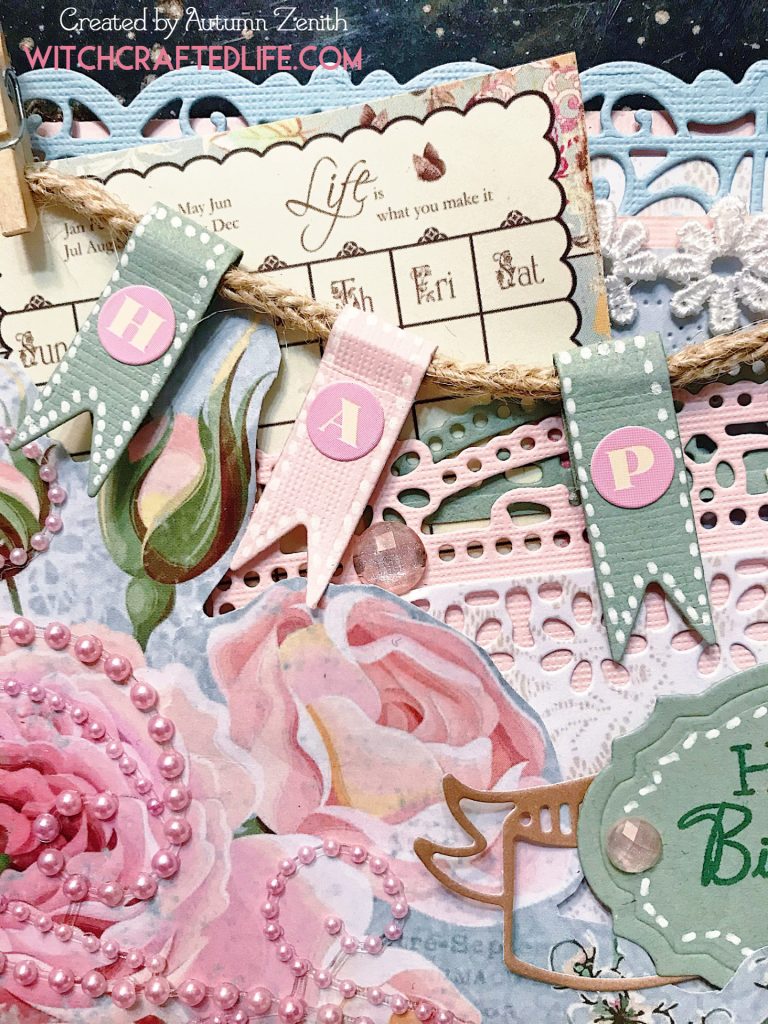 Feminine, shabby chic spring pastel birthday card