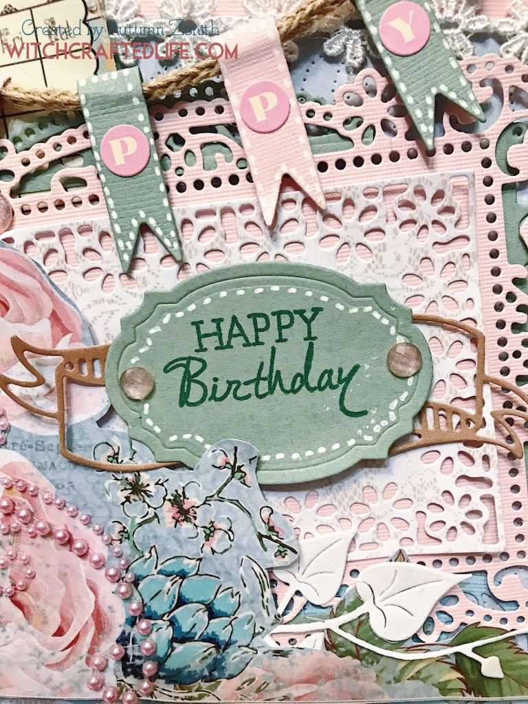 Feminine, shabby chic spring pastel birthday card