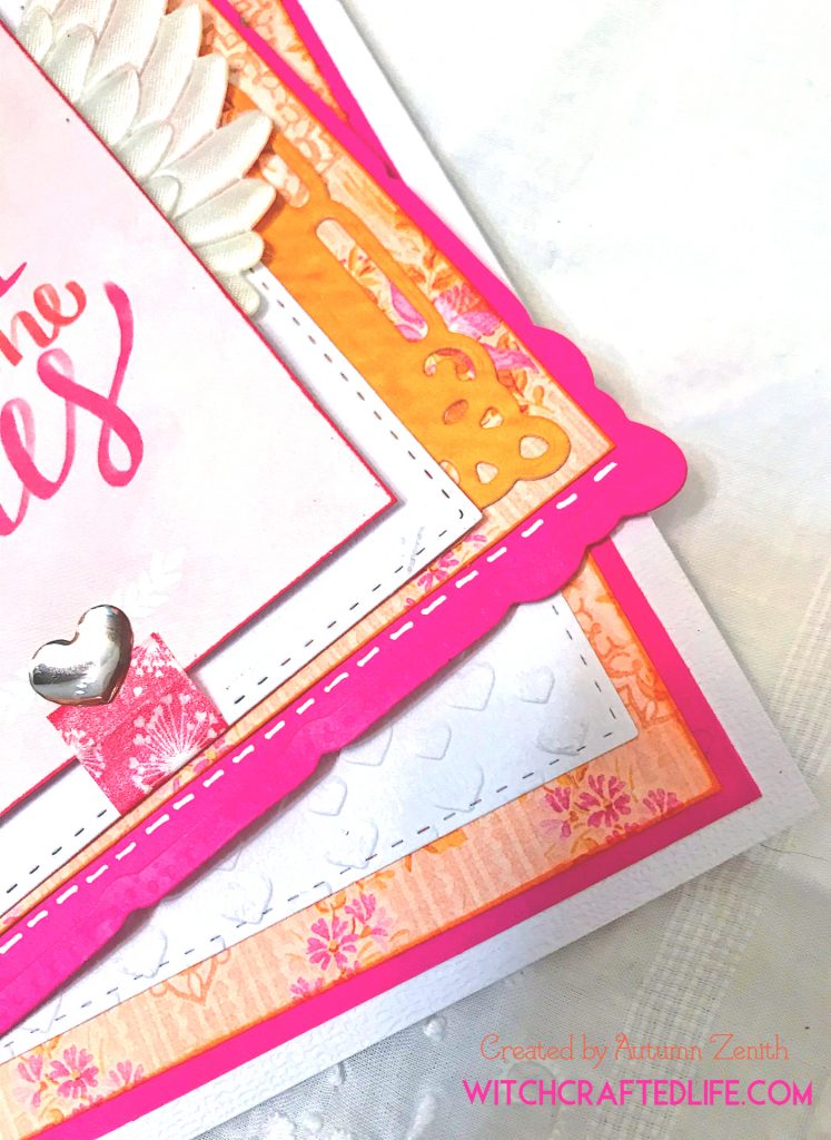 With Brave Wings She Flies pink and orange handmade encouragement card