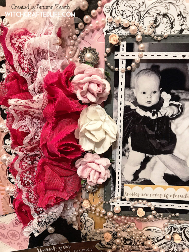 Shabby chic grandma and grandchild scrapbook layout