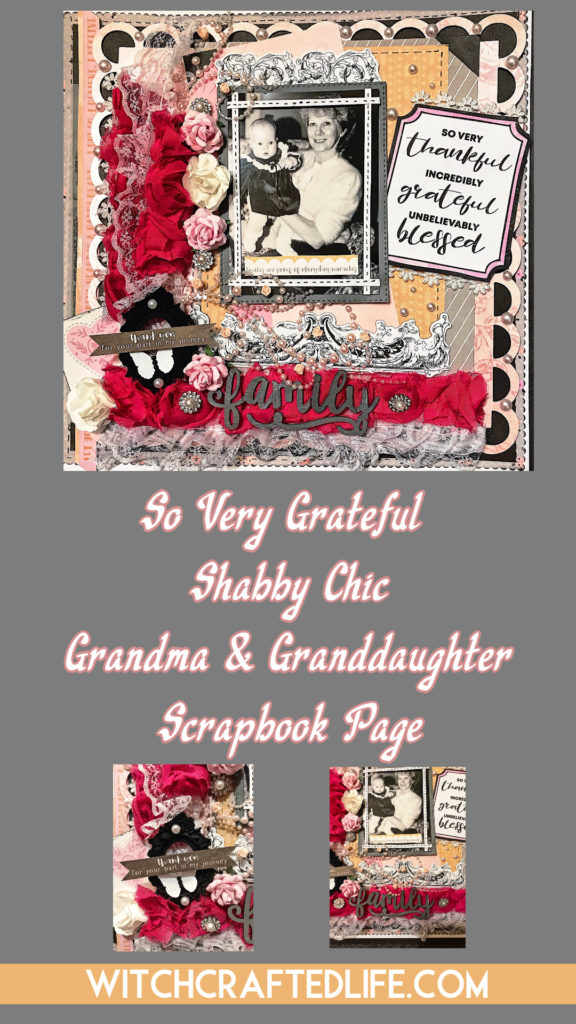Shabby chic grandma and grandchild scrapbook layout