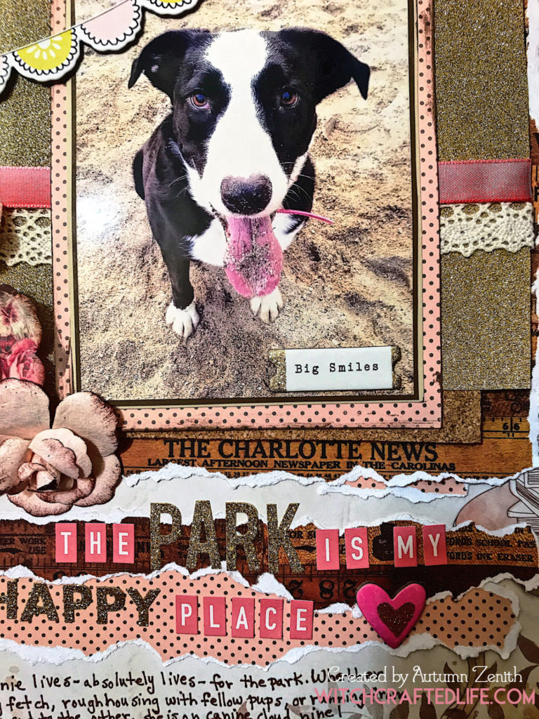 The Park is My Happy Place Pet Themed Shabby Chic Scrapbook Page