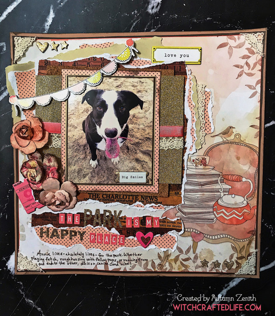 The Park is My Happy Place Pet Themed Shabby Chic Scrapbook Page