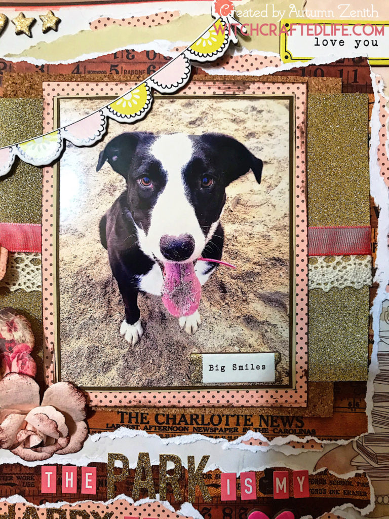 The Park is My Happy Place Pet Themed Shabby Chic Scrapbook Page