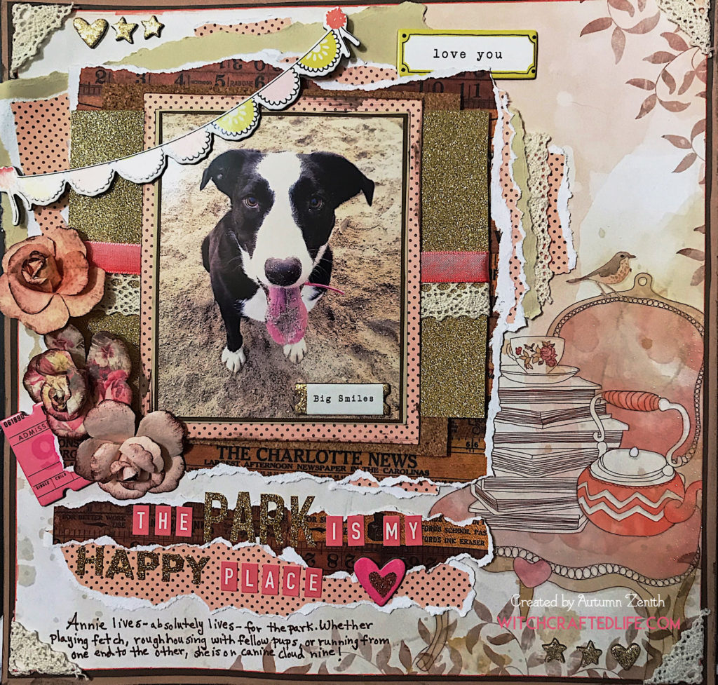 The Park is My Happy Place Pet Themed Shabby Chic Scrapbook Page