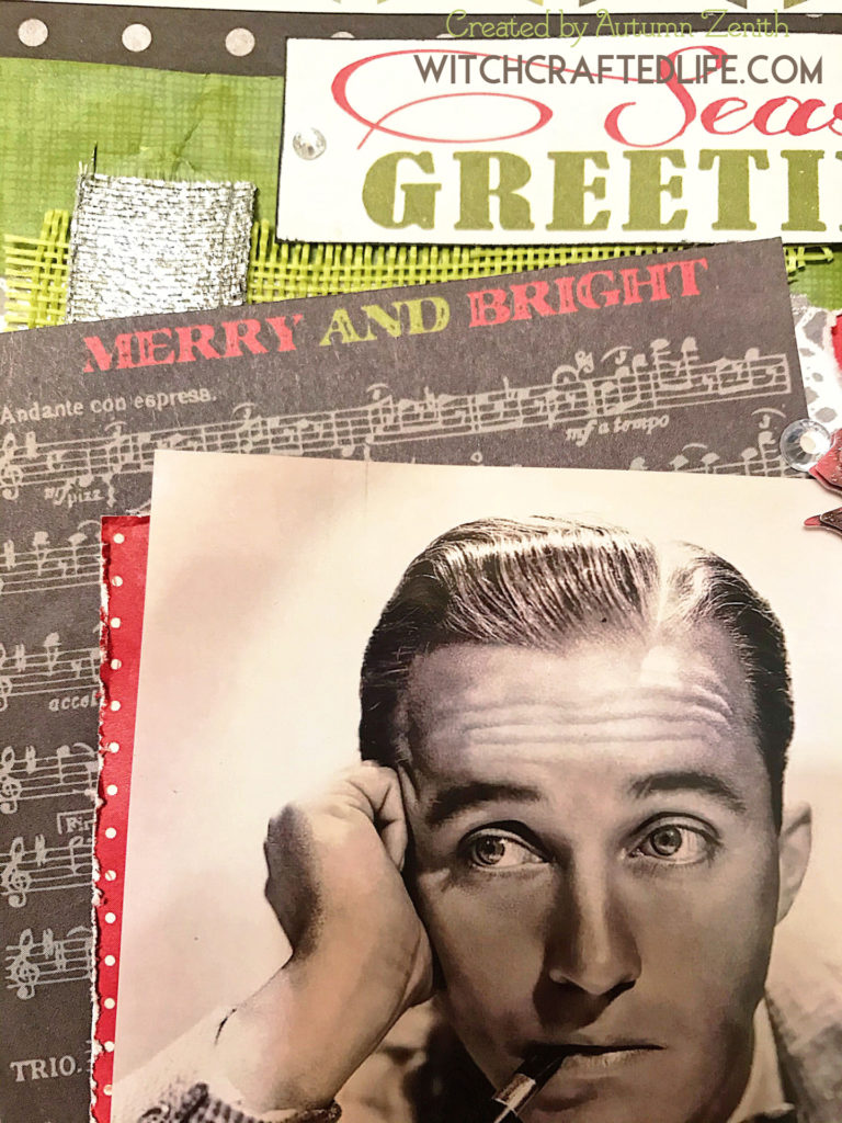 The Voice of Christmas Bing Crosby music themed scrapbook page - Christmas in July layout