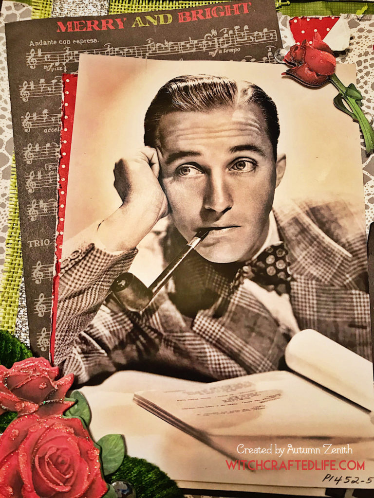 The Voice of Christmas Bing Crosby music themed scrapbook page - Christmas in July layout