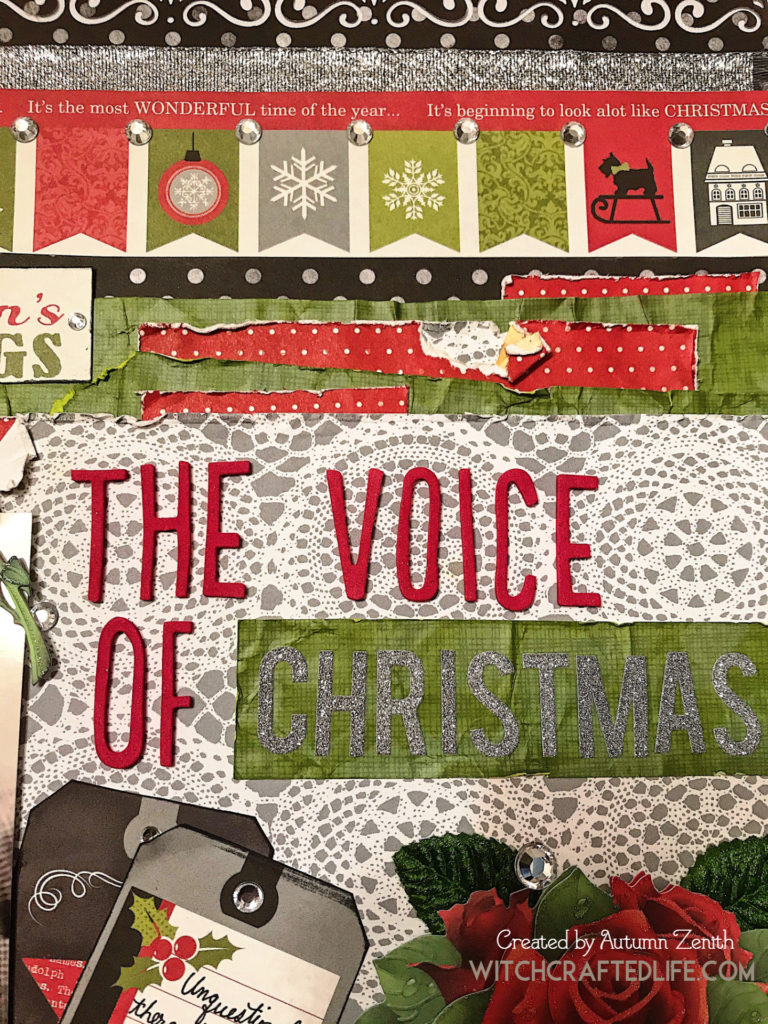 The Voice of Christmas Bing Crosby music themed scrapbook page - Christmas in July layout