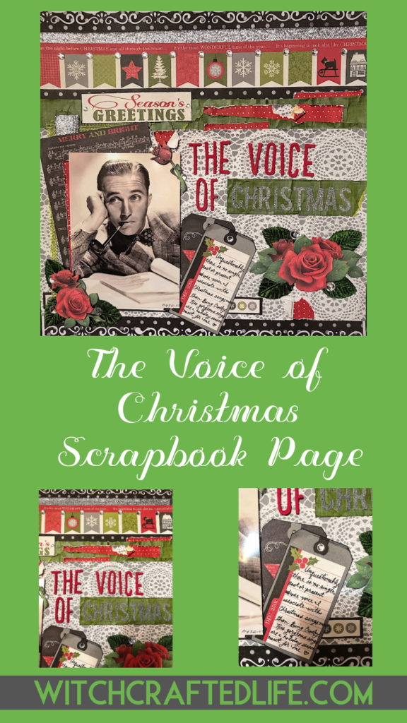 The Voice of Christmas Bing Crosby music themed scrapbook page - Christmas in July layout