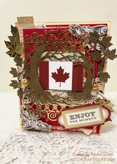 Enjoy the Moment shabby chic Canada Day card for July 1st
