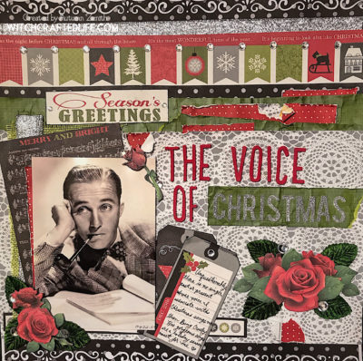 The Voice of Christmas Bing Crosby music themed scrapbook page