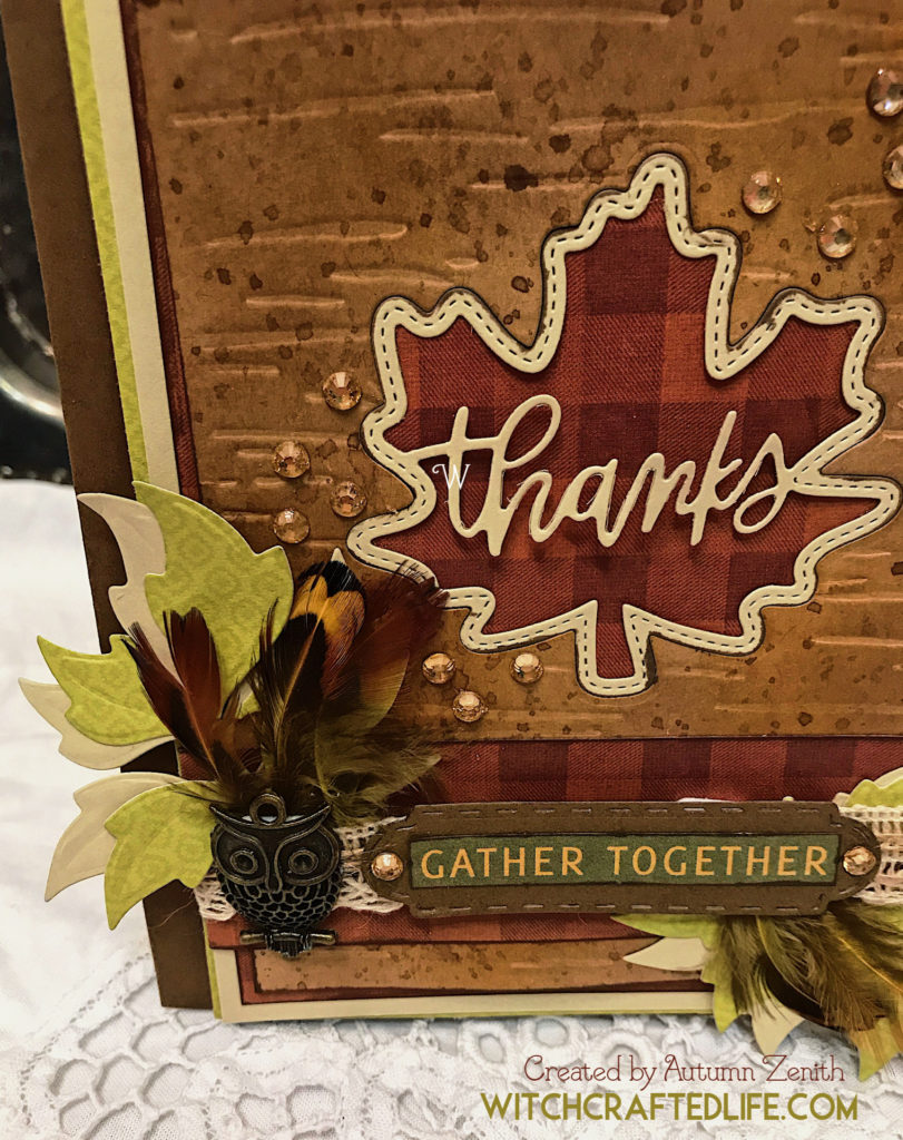 Rustic Woodland Thanks Maple Leaf Thanksgiving Card 