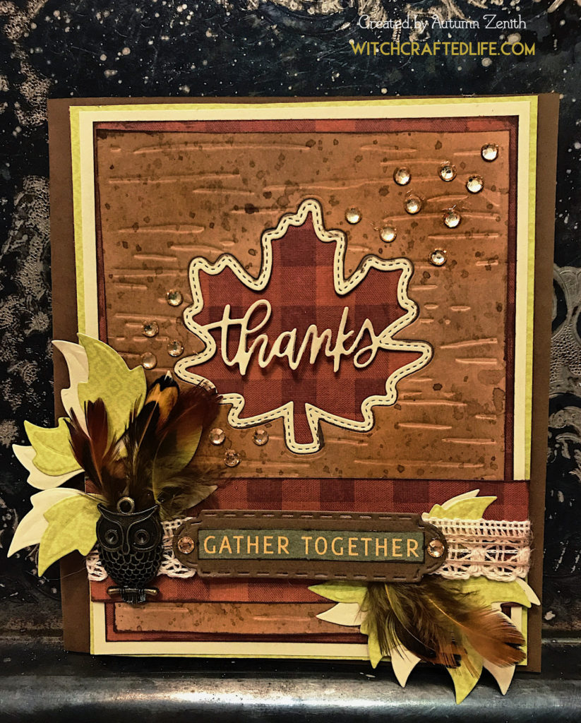 Rustic Woodland Thanks Maple Leaf Thanksgiving Card 