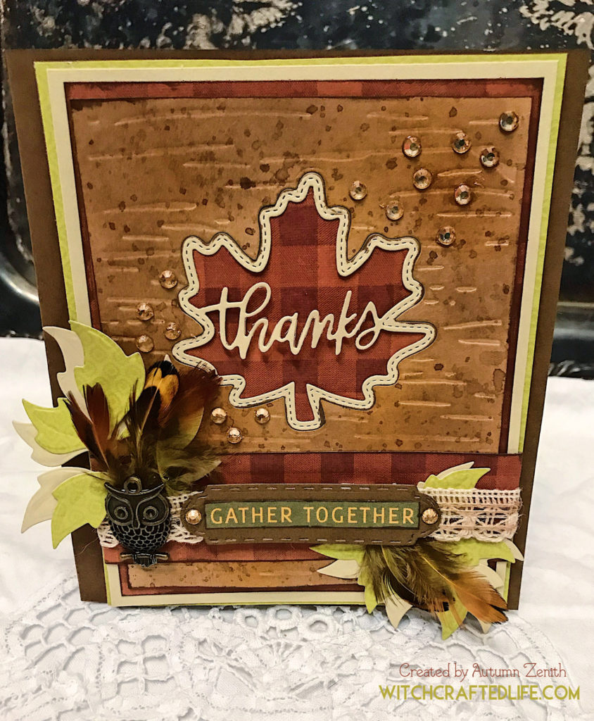 Rustic Woodland Thanks Maple Leaf Thanksgiving Card 