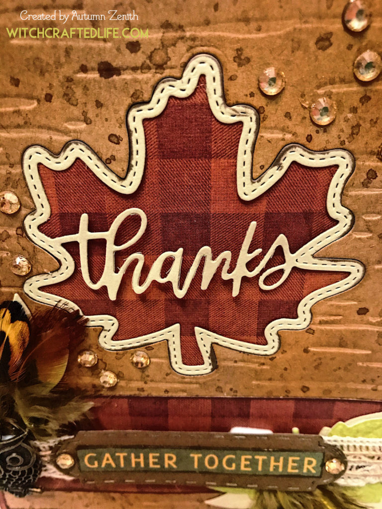 Rustic Woodland Thanks Maple Leaf Thanksgiving Card 