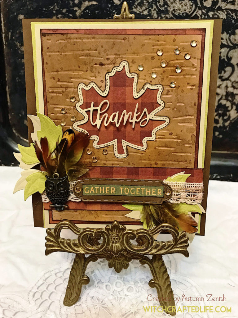 Rustic Woodland Thanks Maple Leaf Thanksgiving Card 