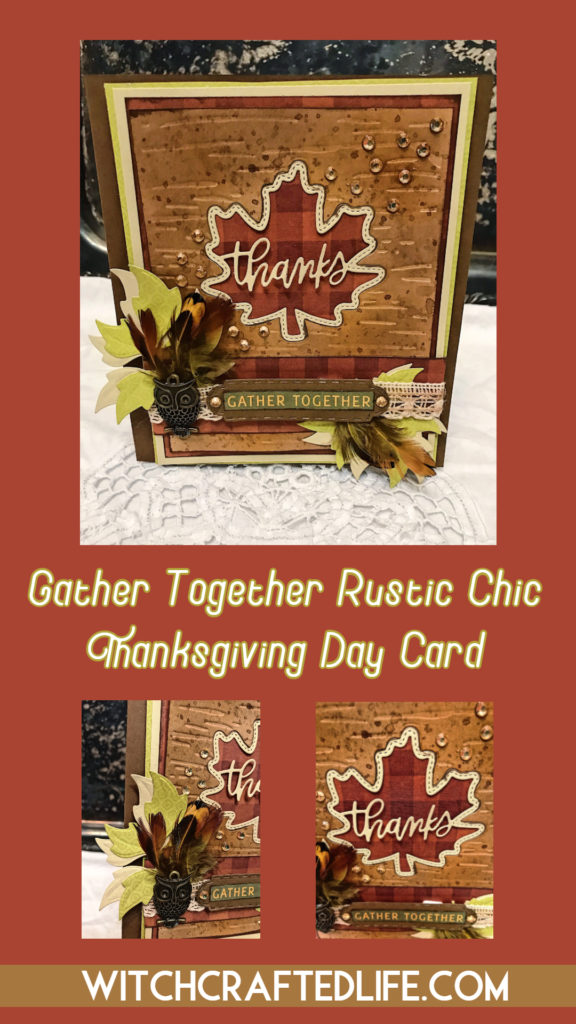Rustic Woodland Thanks Maple Leaf Thanksgiving Card 