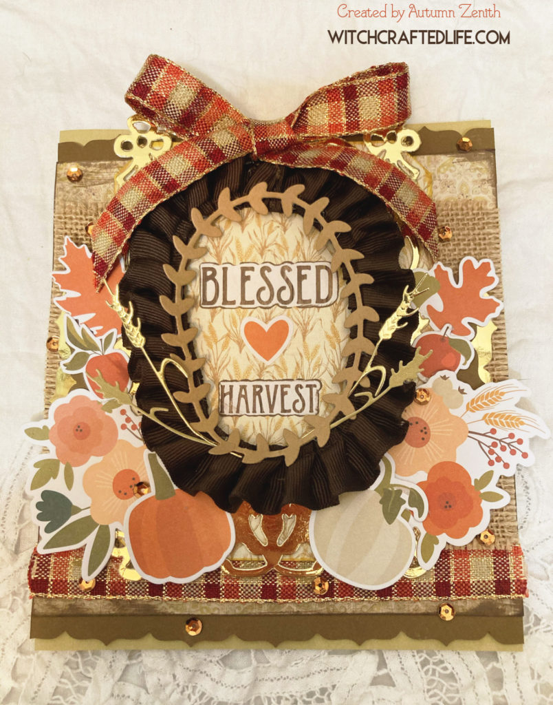 Shabby Chic Blessed Harvest Mabon Thanksgiving Card.