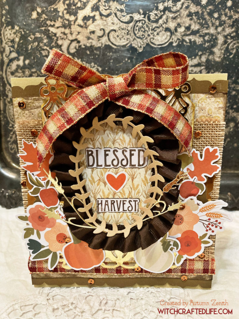 Shabby Chic Blessed Harvest Mabon Thanksgiving Card.