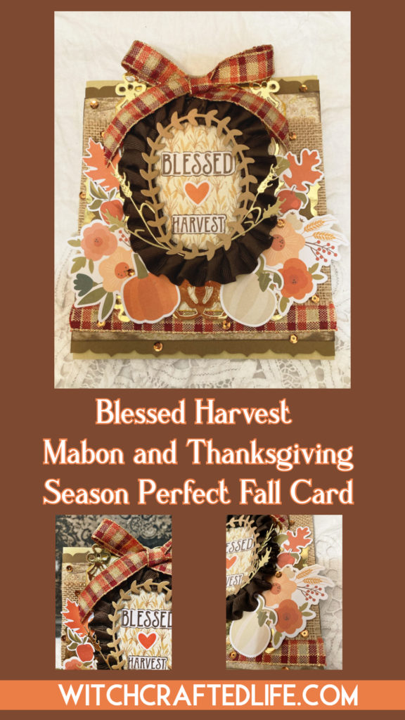 Shabby Chic Blessed Harvest Mabon Thanksgiving Card.