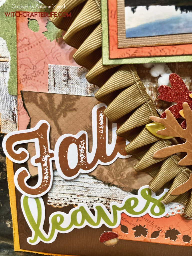 Fall Leaves Shabby Chic Autumn Scrapbook Layout