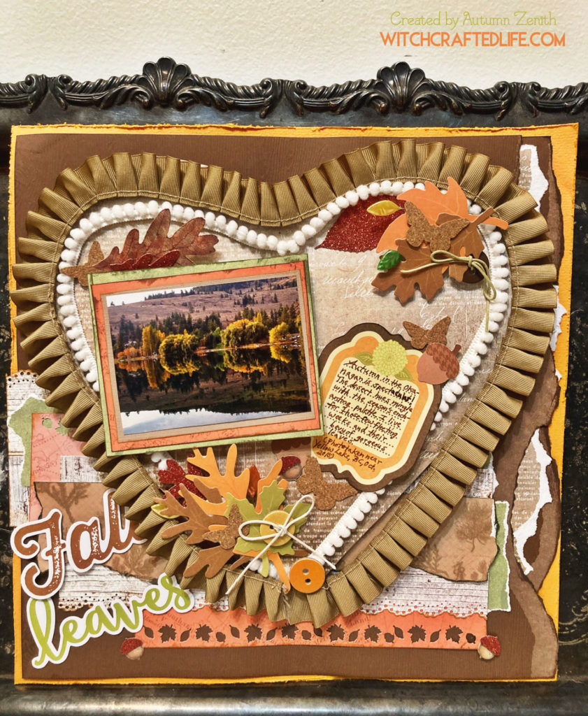 Fall Leaves Shabby Chic Autumn Scrapbook Layout