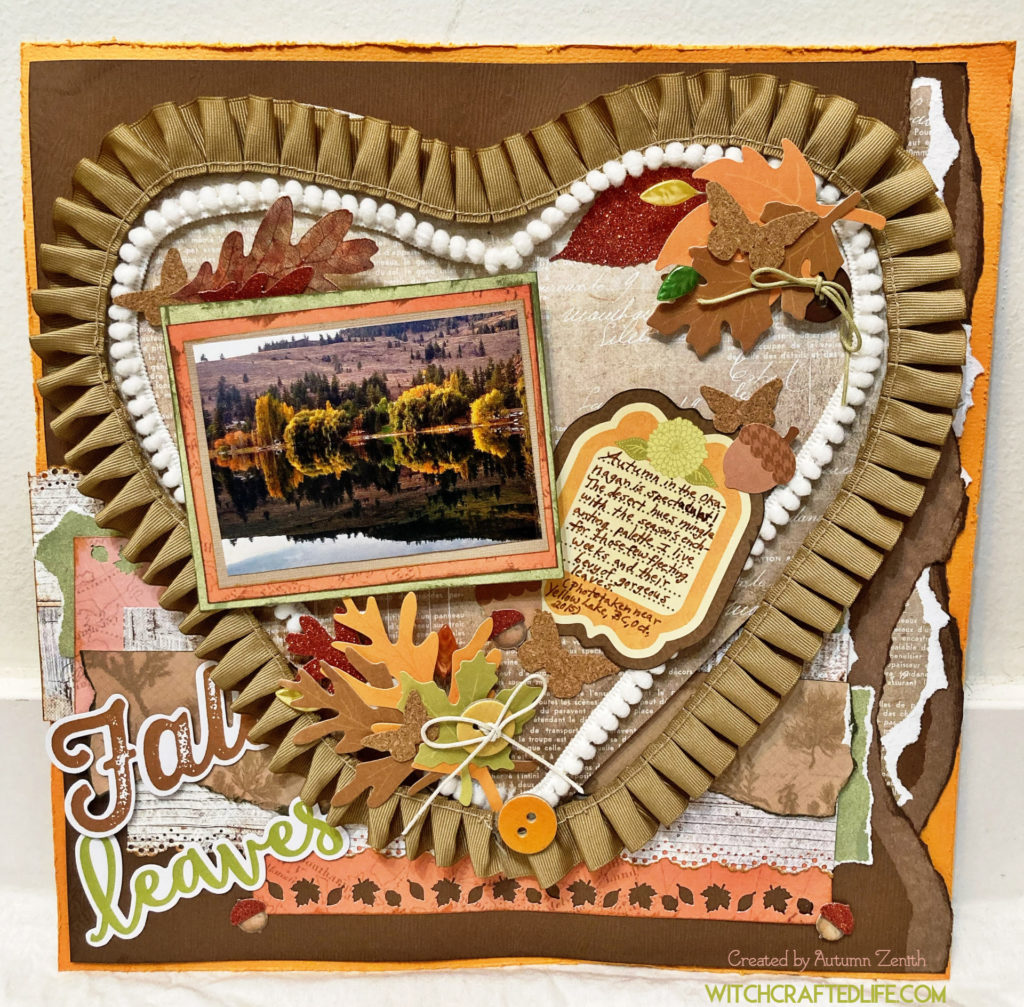 Fall Leaves Shabby Chic Autumn Scrapbook Layout