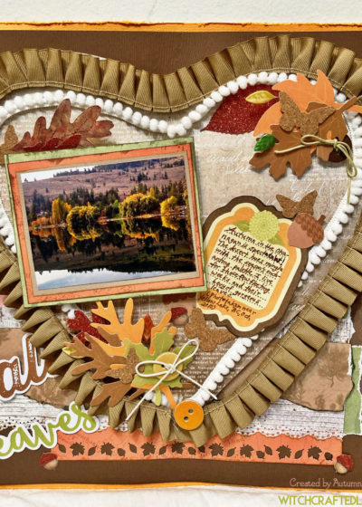 Fall Leaves Shabby Chic Autumn Scrapbook Layout