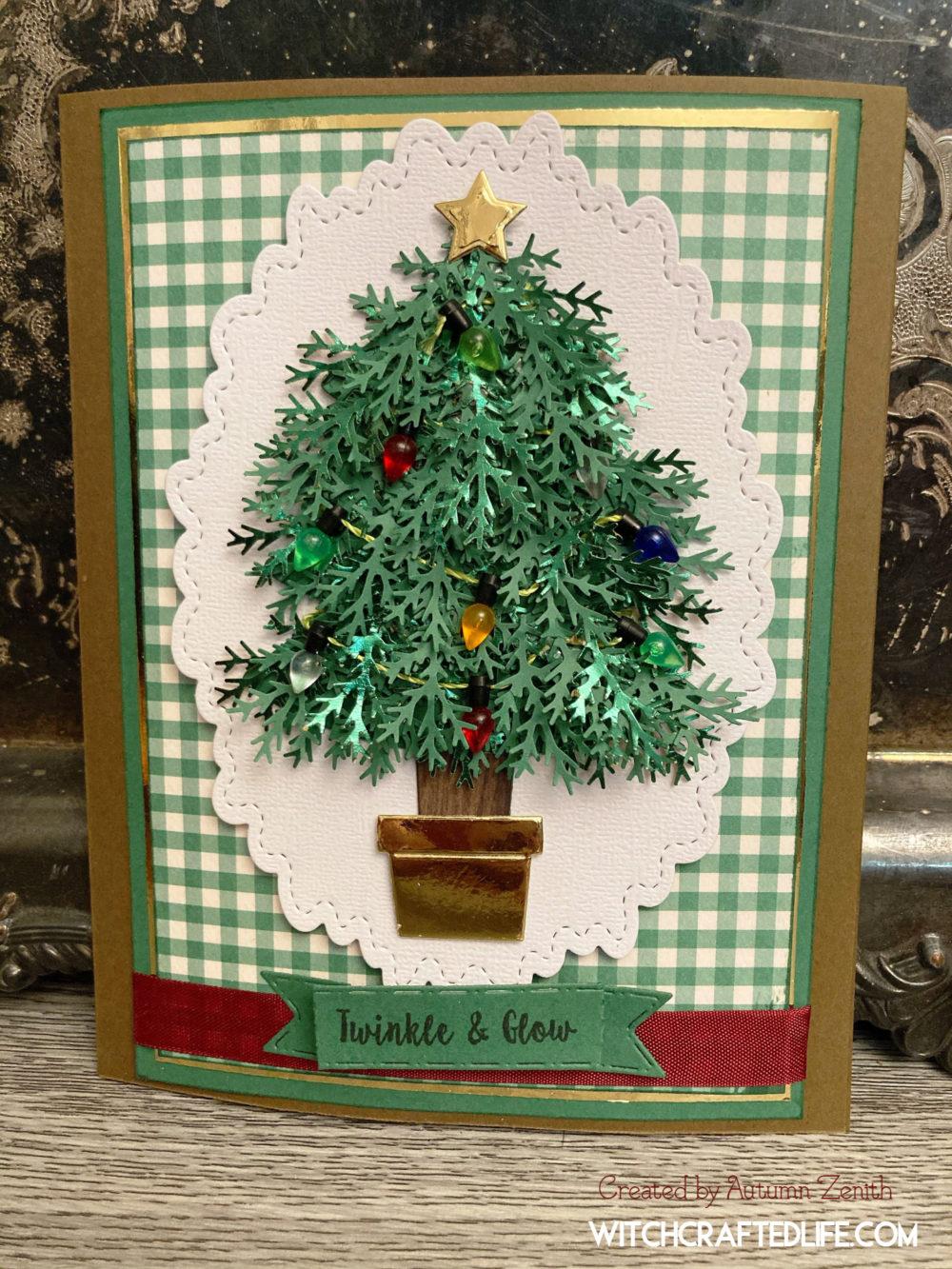 Twinkle and Shine Christmas Tree with Lights Card