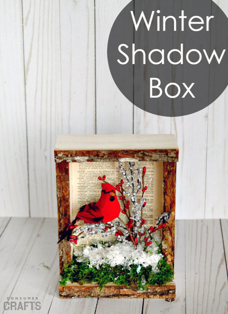 Winter Cardinal Shadow Box | 50 Awesome DIY Yule Decorations and Craft Ideas You Can Make for the Winter Solstice