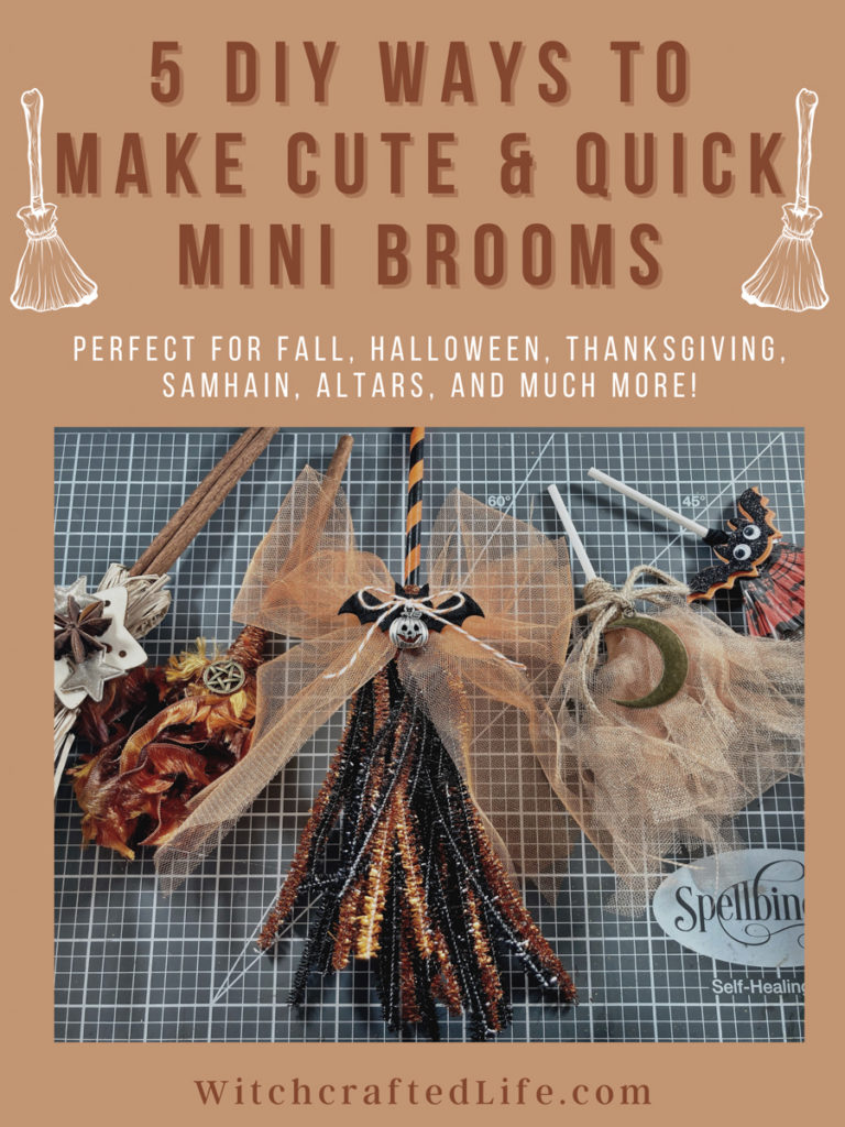 How To Make Mini Brooms -5 DIY Brooms for Halloween