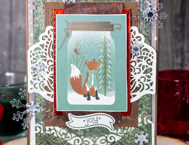 Cute Wintertime Snowflake and Woodland Fox Card