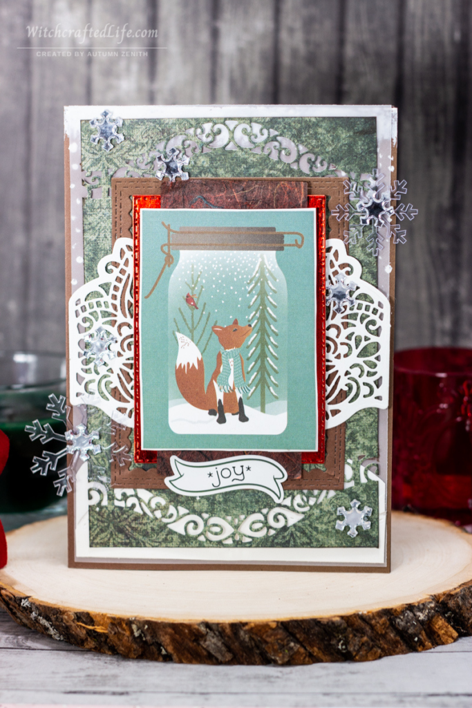 Cute Wintertime Snowflake and Woodland Fox Card