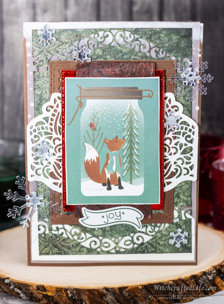 Cute Wintertime Snowflake and Woodland Fox Card