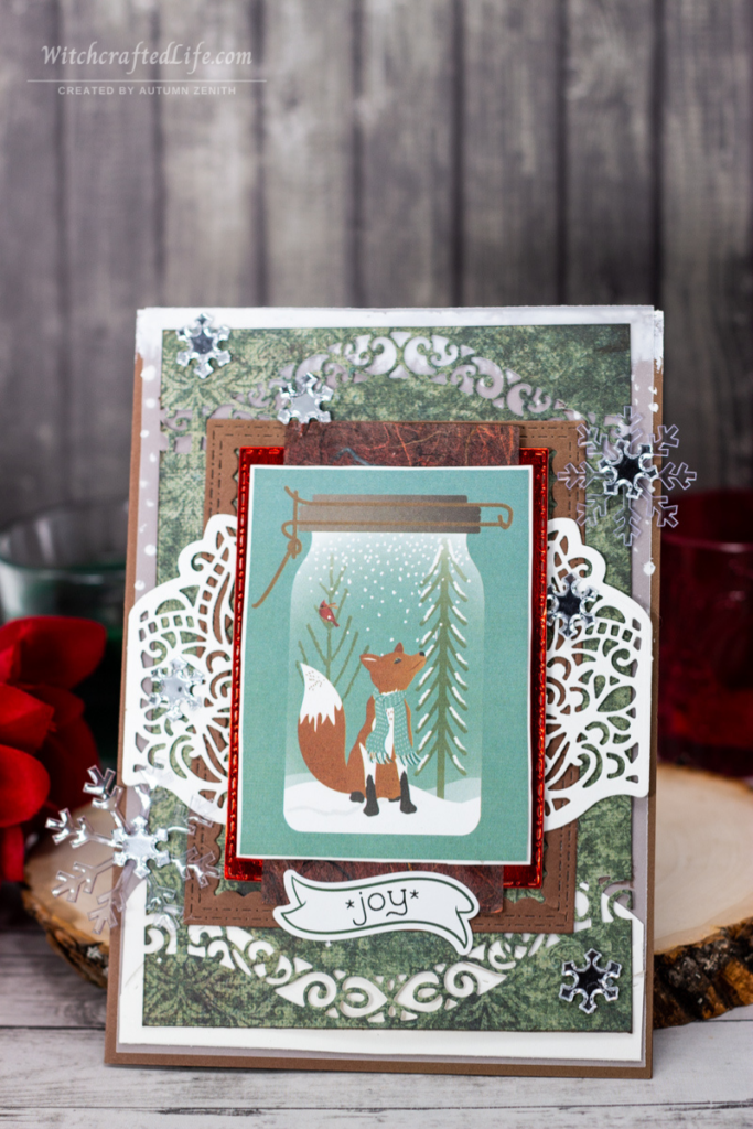 Cute Wintertime Snowflake and Woodland Fox Card