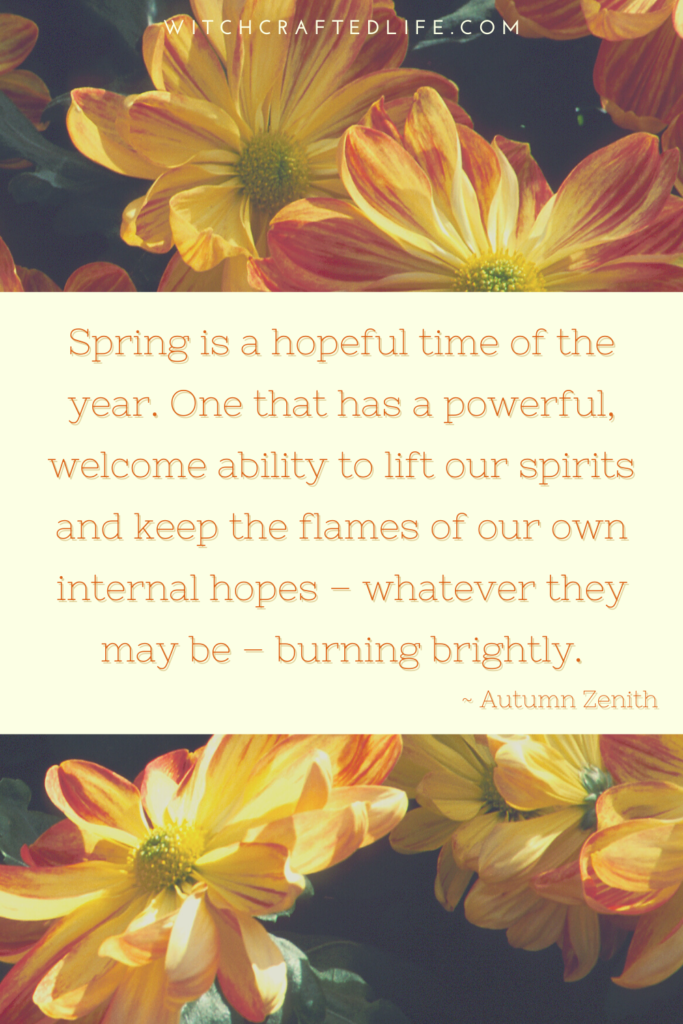 Spring is a hopeful time of the year quote from Autumn Zenith