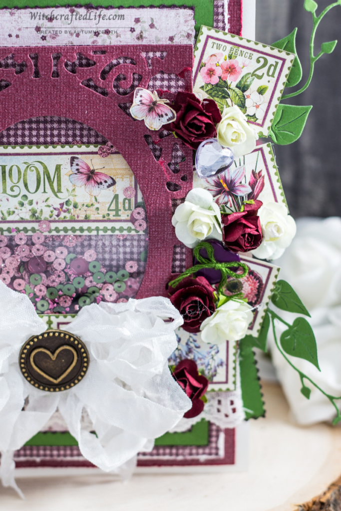 Bloom Graphic 45 Shabby Chic Spring Card with Seam Binding Bow