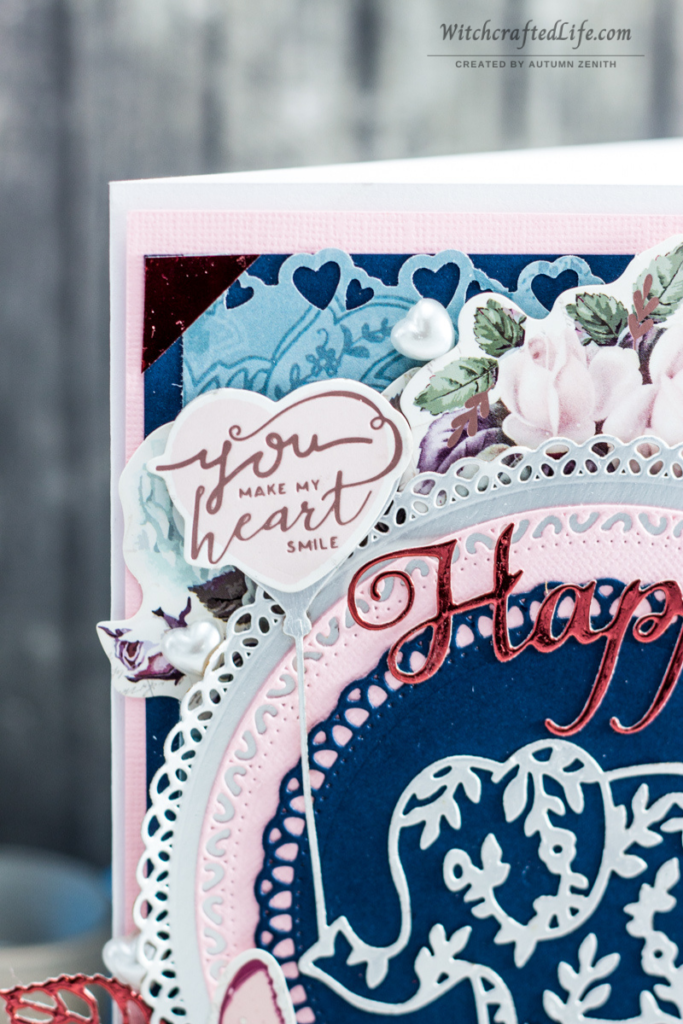 Cute handmade shabby chic Happy Birthday elephant card