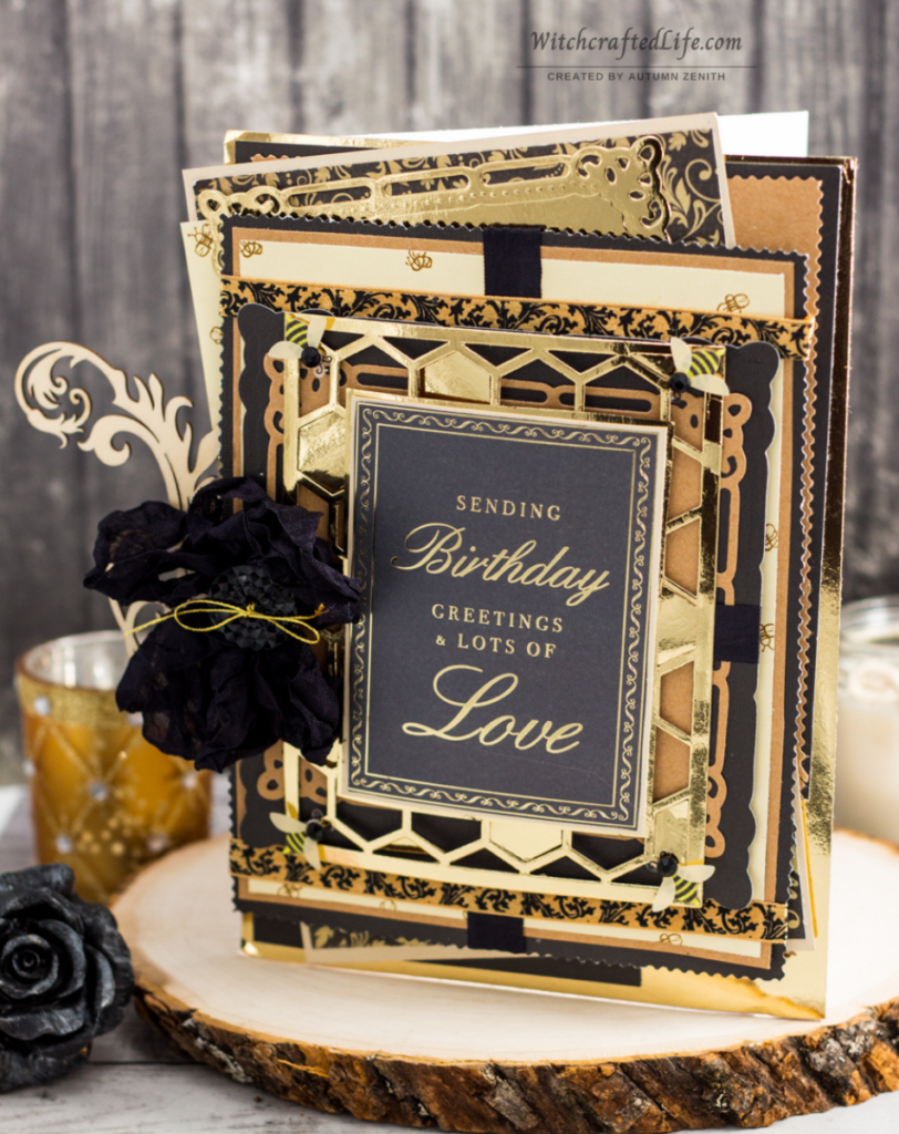 Bee and Honeycomb Themed Elegant Shabby Chic Masculine Birthday Card