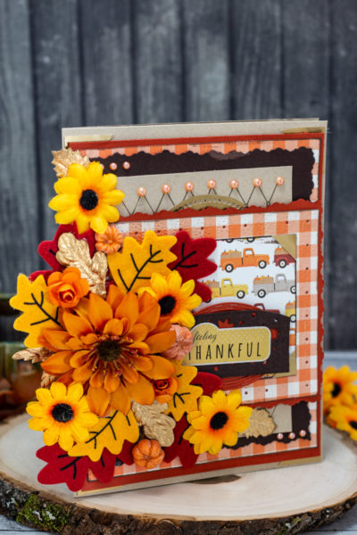 Beautiful Fall Colours and Flowers Feeling Thankful Thanksgiving Day Card
