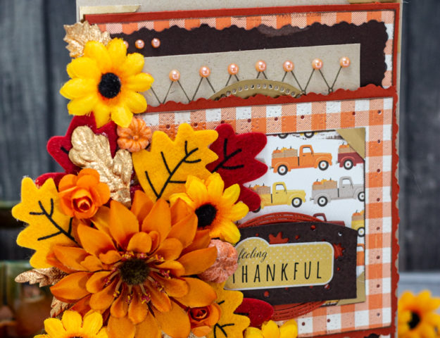 Beautiful Fall Colours and Flowers Feeling Thankful Thanksgiving Day Card