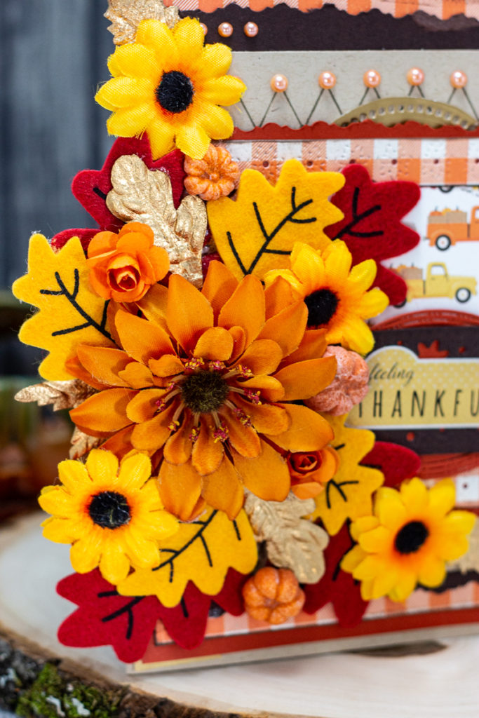 Beautiful Fall Colours and Flowers Feeling Thankful Thanksgiving Day Card