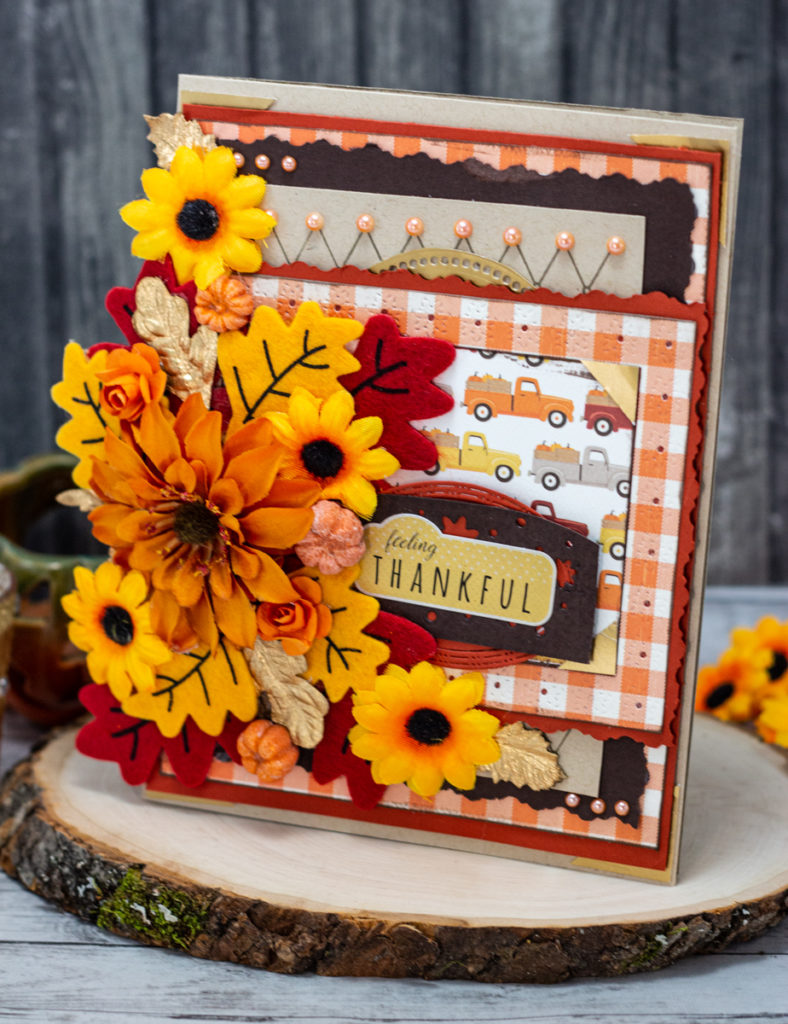 Beautiful Fall Colours and Flowers Feeling Thankful Thanksgiving Day Card