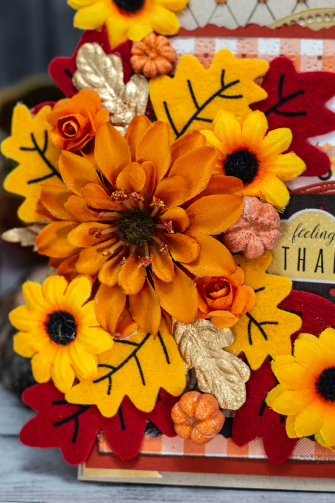 Beautiful Fall Colours and Flowers Feeling Thankful Thanksgiving Day Card