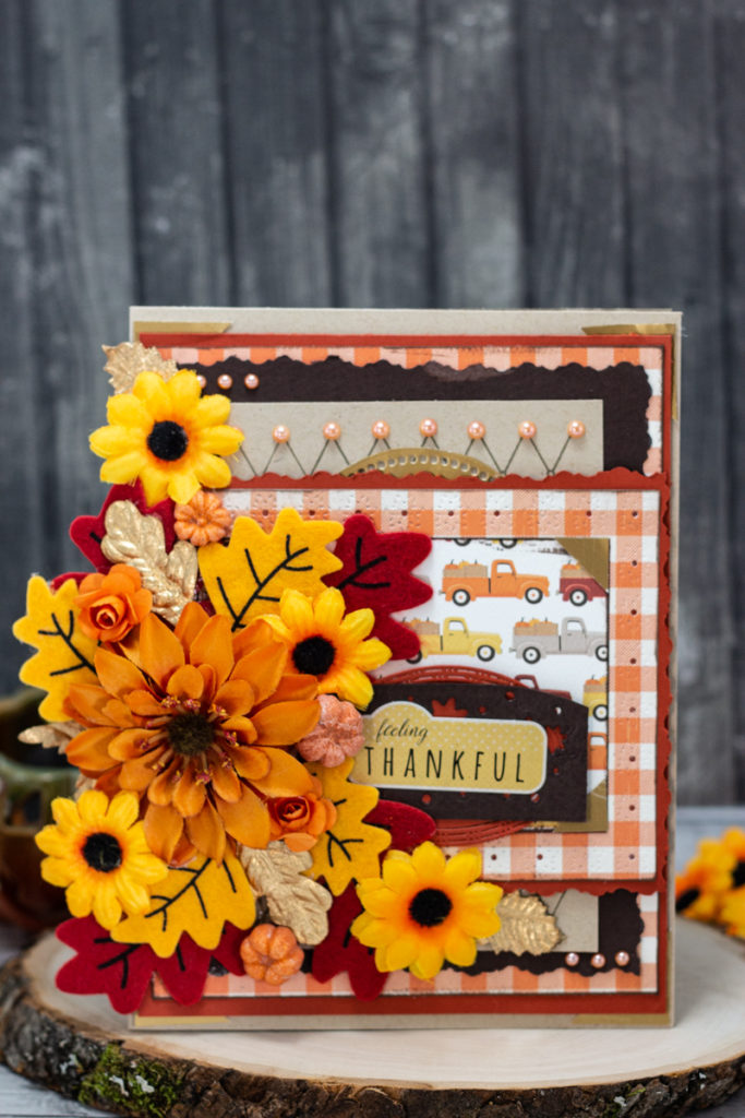 Beautiful Fall Colours and Flowers Feeling Thankful Thanksgiving Day Card